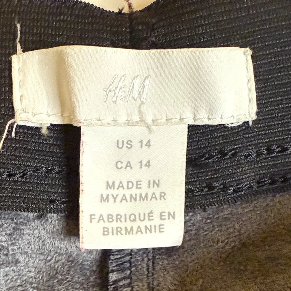 H&M Black Leather Pants size 14